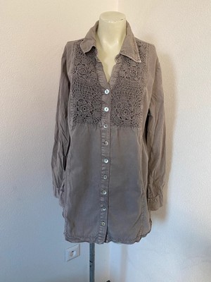 Tredy blouse ladies beige size 44 crochet bh25