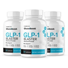 (3 Pack) GlucoBoost GLP-1 Booster, Gluco Boost Blood Support (90 Servings)