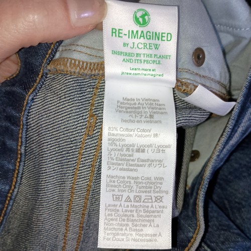 J Crew Slim Boyfriend Jeans Womens 24P Cropped Blue Ridgefield Wash AT848 Preppy - Picture 8 of 8