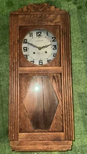 Antique French Art Deco Regulator Wall Clock By Odo.
