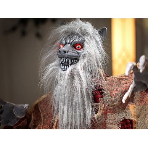 Hanging Animated Werewolf Prop Halloween Decor Life Size Haunted House Party New