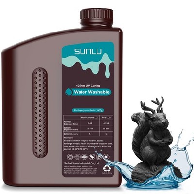 Water Washable Resin 2kg 2000g Fast Curing LCD DLP SLA Black SUNLU Printer 405nm