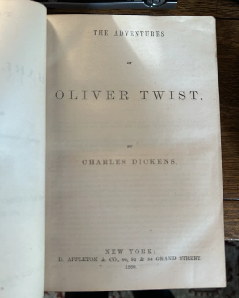 Charles Dickens Vintage 6 Volume Set Leather Bound D. Appleton Publisher 1868 - Image 3 of 4