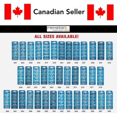 Renata Watch Batteries 10 Packs - 364, 377, 387S, 371, 321, 395, 394 + All Sizes