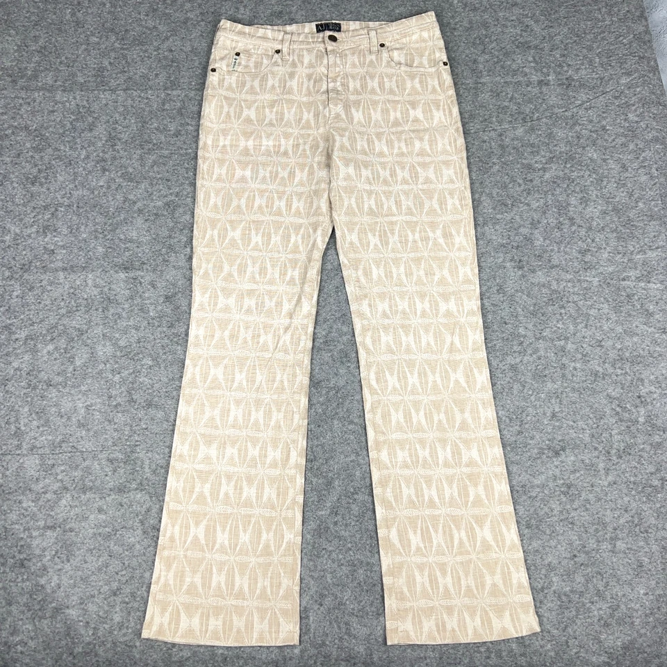 Armani Jeans Womens 30 Tan Linen Blend Bootcut Comfort Fit Made in Italy Pants