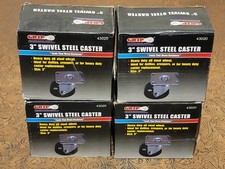 4ct GRIP Heavy Duty Swivel Casters 3 inch 3in Steel Wheels Steel Metal Plate ❶