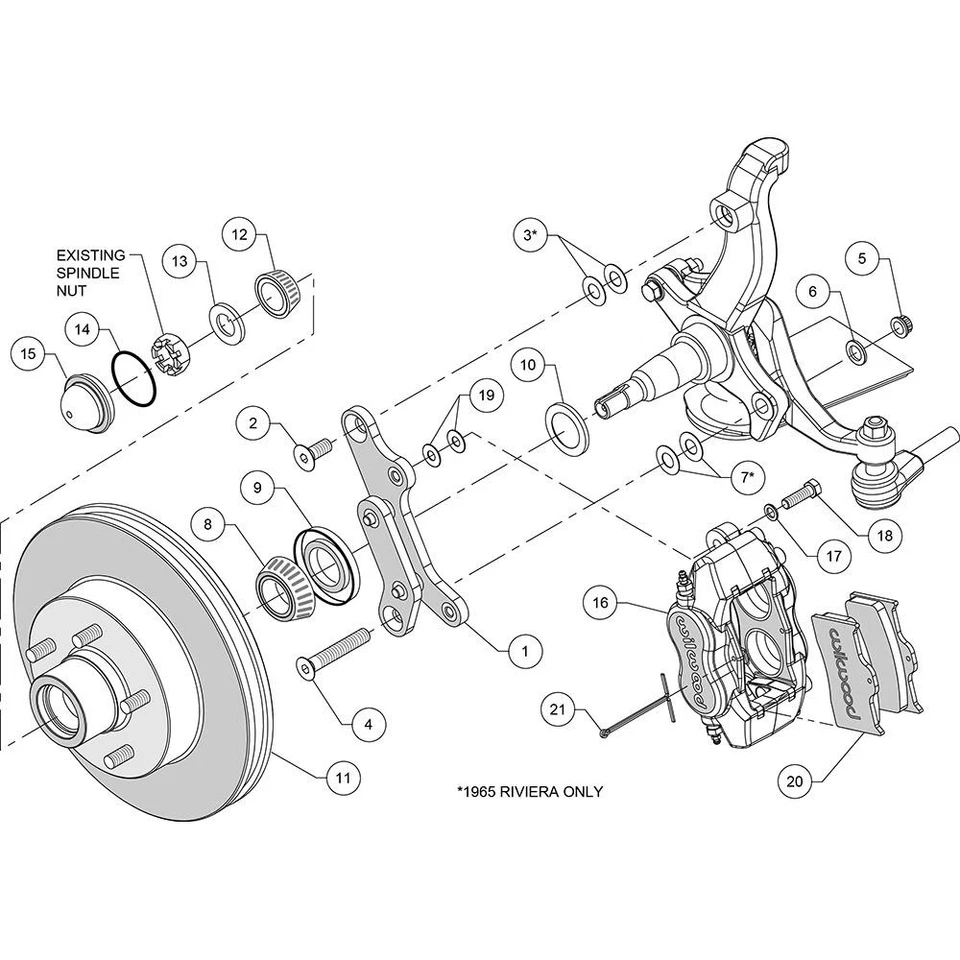 Wilwood 140-13028 FDL 11.88 Inch Front Disc Brake Kit, 1961-65 Fits Buick Foto 3 de 4