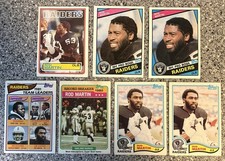 1981-84 Topps Rod Martin LB Los Angeles Raiders Great, Lot Of 7 VG Condition