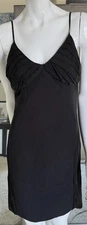 $298 LEON MAX Limited Edition Black Sleeveless Pleated Cocktail Dress