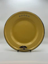 Vintage Yellow Taipro Cape Cod Rowboat Enamelware Lunch Plate  10.25”
