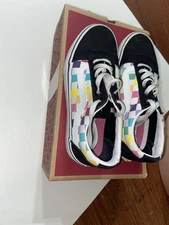 Vans Old Skool Rainbow Checkerboard Women’s US 6 Skate Shoes