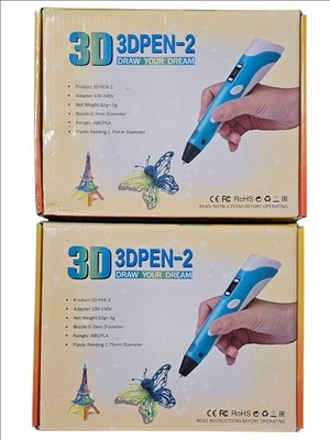 Lot of 2 3D Pen II Printing Pens w/ Filament & USB Cables Untested No Adapter