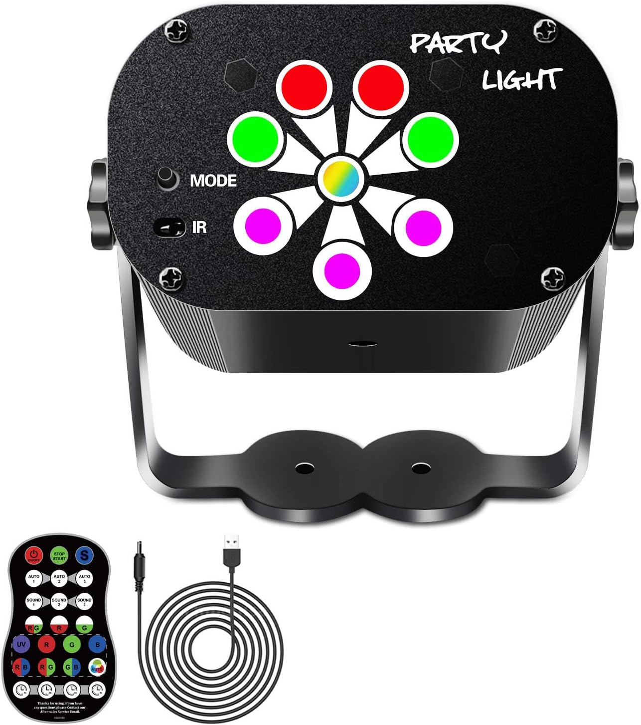 Faretto DJ LED USB Luci Festa - Effetto Luce Ritmo di Musica Discoteca