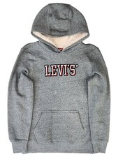 Levi's Boys Gray Pullover Hoodie Hooded Sweatshirt With Front Pocket Large 12-13