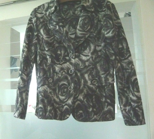 Blazer Jacke Walk Frank Walder Gr. 44 Schurwolle schwarz weiß Business - Bild 2 von 5