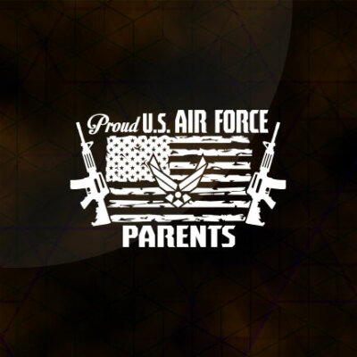US Air Force Parents Vinyl Die Cut Car Decal Sticker 7''(w) American Flag & Gun