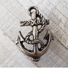 Vintage Drawer Pull Pewter Anchor Metal Handle Kitchen Cabinet Dresser Door Knob