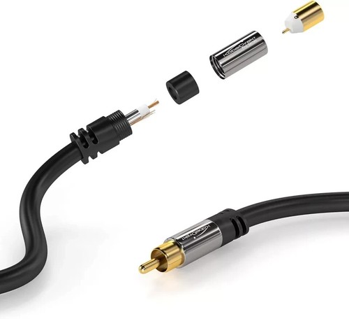 RCA Extension Cable, Cord (25 Feet Short, 1 RCA Female to 1 RCA Male, Subwoofer, - Picture 3 of 6