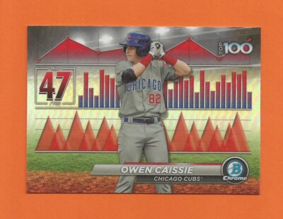 2024 BOWMAN CHROME SCOUT TOP 100 REFRACTOR OWEN CAISSIE #BTP-47 CHICAGO CUBS