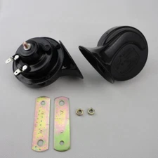 US 2pcs Black Car SUV Loud Dual-tone Snail Universal Electric Horn 12V 110 dB