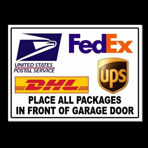 Package Delivery Leave By Garage Door Sign / Decal  Usps Fedex Ups Warning