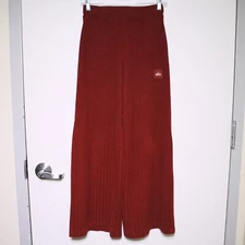 ALO - Dark Red Ribbed Take Comfort Wide Leg Casual Lounge Pants - Women's XS 🔥