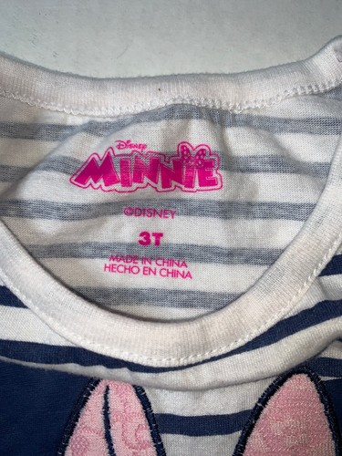 Preowned- Disney Minnie Mouse Sleeveless Striped Graphic Top Girls (Size 3T) - Picture 2 of 4