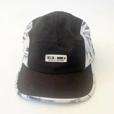 Rook x DGK collab 5-Panel Strapback Graphic Hat Blue White Black Flat Bill