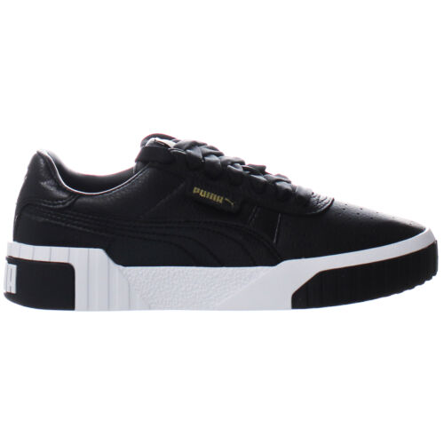 Puma Cali Lace Up Black Smooth Leather Womens Trainers 369155_03 - Picture 1 of 5