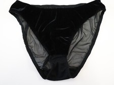 VTG Warner's Y2K Velvet Beware Sheer Back Bikini Panties LARGE
