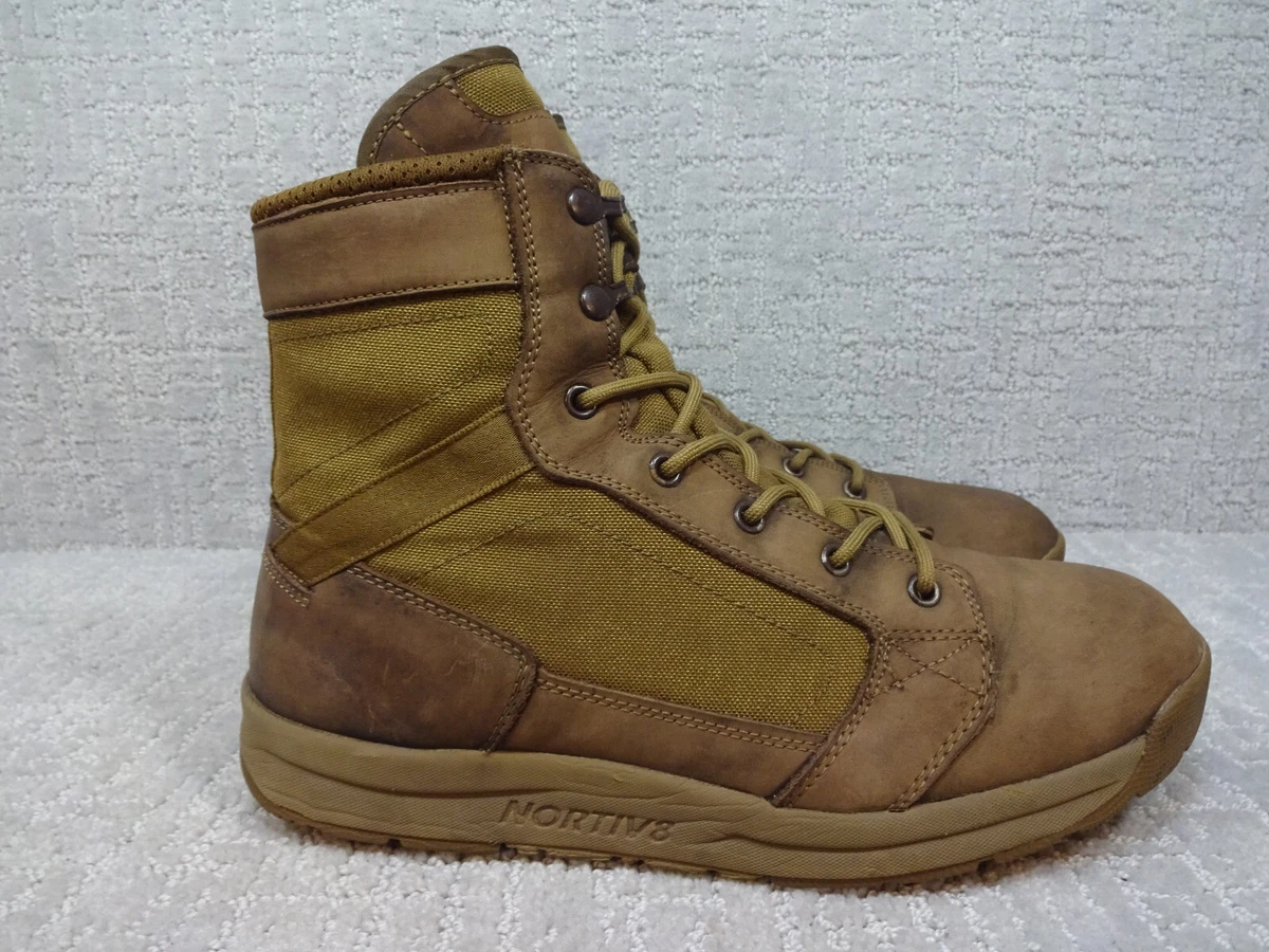 Brown leather top tactical boots