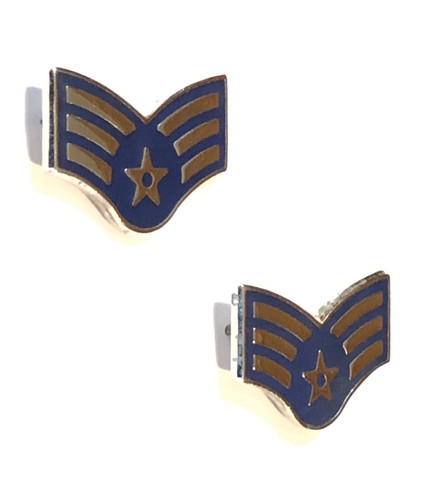 USAF SENIOR AIRMAN E4 E-4 SrA EMAILLIERTER KLEIDKRAGEN RANG US LUFTWAFFE 2ER SET - Bild 8 von 12