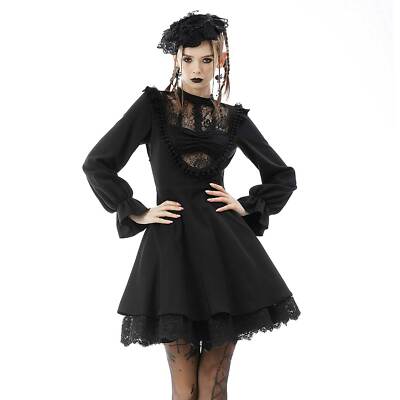 DARK IN LOVE Grave Dress Gothic Mini Kleid Schwarz mit Spitze Beerdigung |  eBay