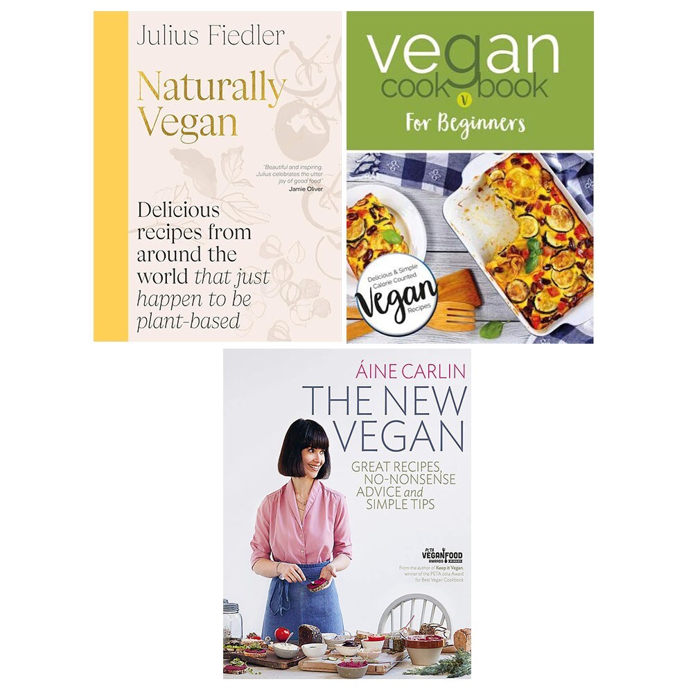 Naturally Vegan HB, New Vegan Áine Carlin, Vegan Cookbook Beginners 3 Books Set