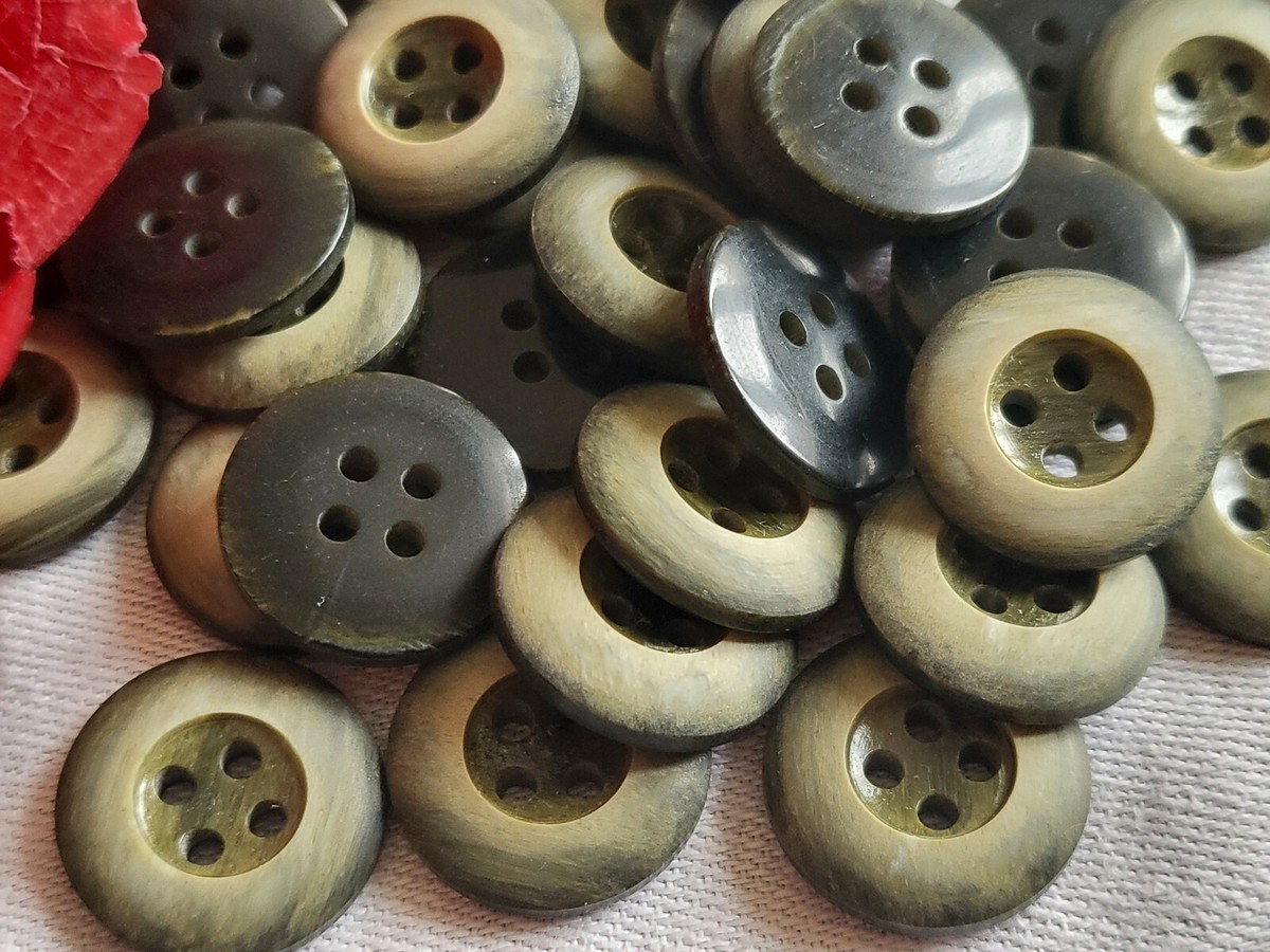 Lot De 36 Boutons Vintage Vert Nacré - Trous 1,5 Cm - Réf. 2912 - Origine France