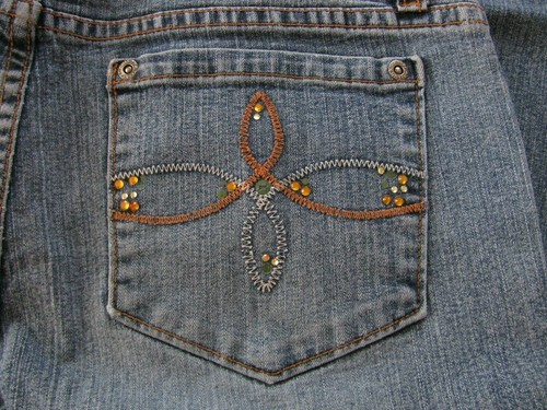 Arizona Jean Co Embellished Stretch Denim Jeans Size 12 1/2 - Picture 3 of 9