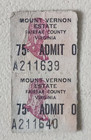 Mount Vernon Estate Ticket Stub 75-cent 2 Fairfax County Virginia VA Age unknown — photo 1