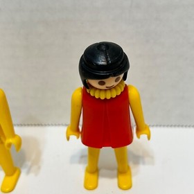 Vintage 1974 Geobra Playmobil Boy and Girl Figures 2.75" Lot of 2