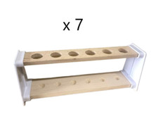 7 x Test Tube Stands Rack Holder 6 Hole - All 25mm Diameter - Wooden & Plastic