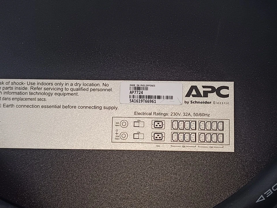 APC AP7724 Rack ATS 2U 230V, 32A, IEC309-32A In, (16)C13, (2)C19 Out - Image 4 of 4