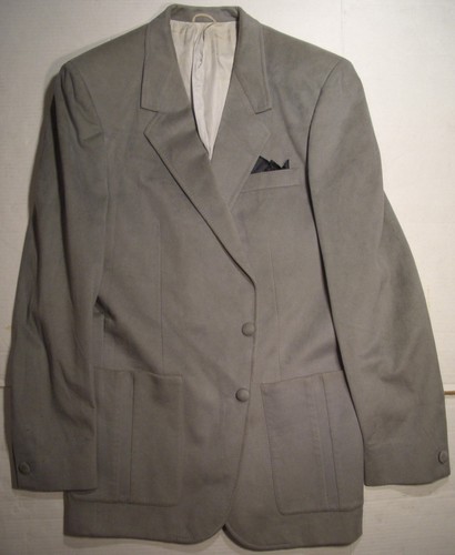  GORGEOUS $$$ LEBARON ULTRASUEDE MEN'S JACKET/BLAZER SIZE:42L COLOR: GRAYISH - Picture 1 of 9