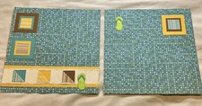 Handmade 2 12"x12" Premade Scrapbook Pages Layout Beach Day Sun Vacation