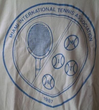 Vintage 1987 MIAMI International TENNIS Assoc EL ZOL 98.3 Tee T Shirt size L