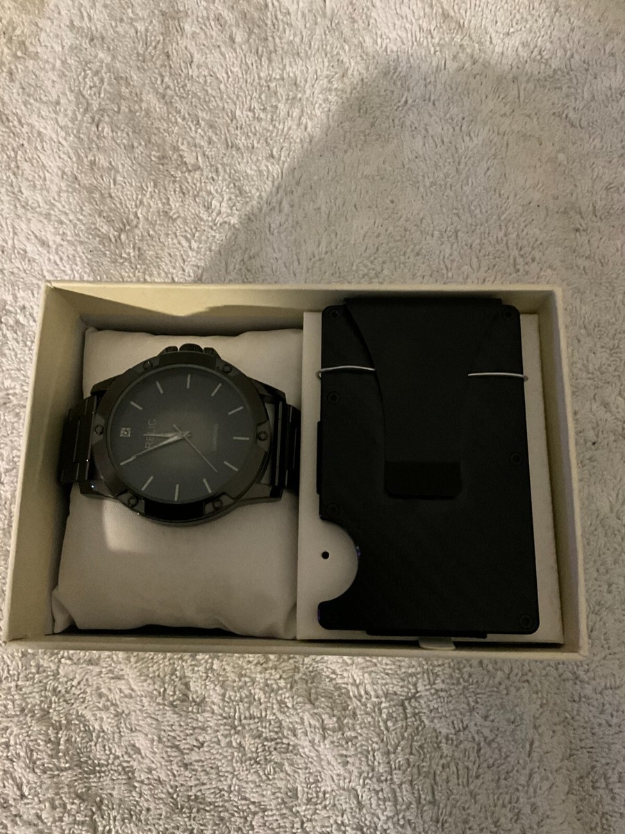 Relic by Fossil Men's Rylan Three-Hand Gunmetal Watch w/Card Case