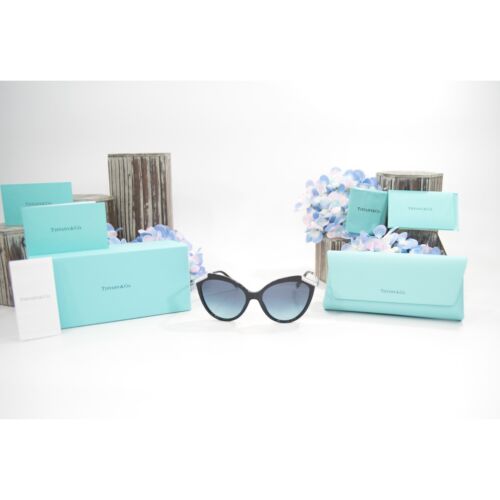 Gafas de sol Tiffany & Co. TF4173B marco negro cristal azul Tiffany estuche nuevas con etiquetas - Imagen 1 de 14