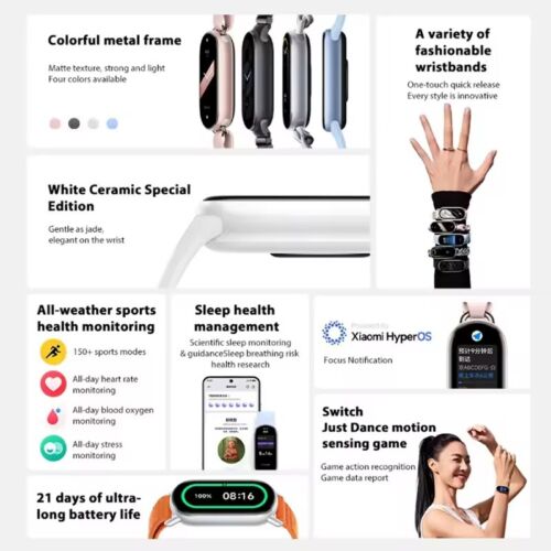 Xiaomi Smart Mi Band 9 AMOLED 1.62" 60hz Saturimetro SpO2 Cardio sigillato - Zdjęcie 3 z 7