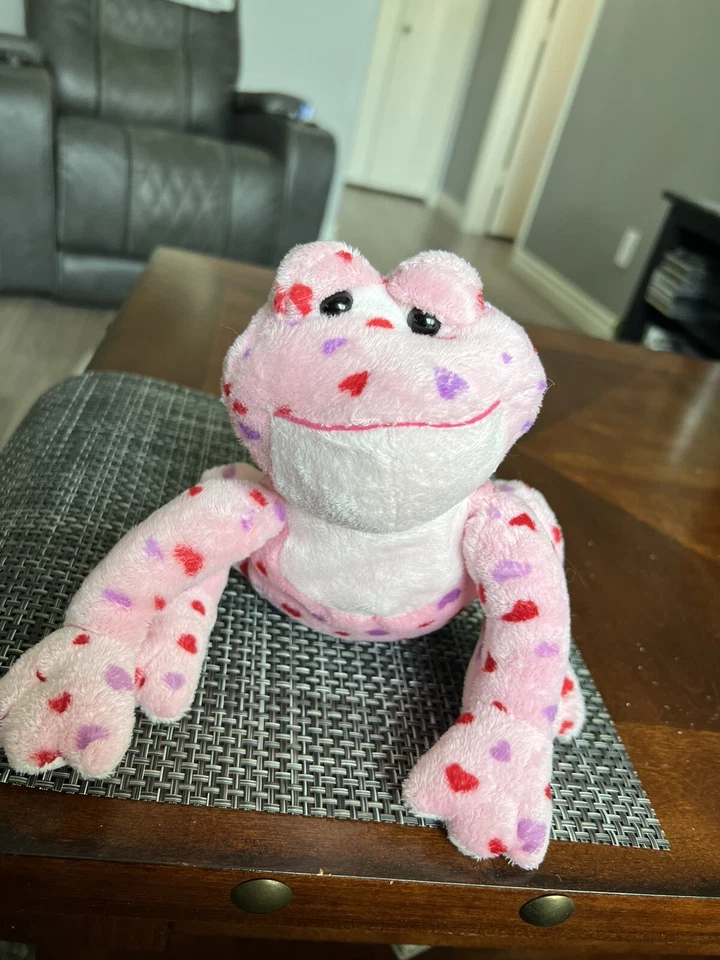 Ganz Webkinz Pink Love Frog with Heart Print Plush Stuffed Animal 8 inch - Image 2 of 4