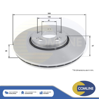 Fits Renault Espace Laguna 2.0 dCi 2.2 2.9 3.0 Brake Disc Front Comline #1