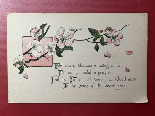 2 Early Floral Postcards ~ DB, Pink Flowers, Dogwood - Picture 2 of 5