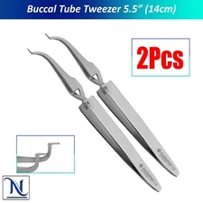 Stainless Steel Slim Buccal Tube Tweezers 5.5"– for Orthodontic Placement 2PCS